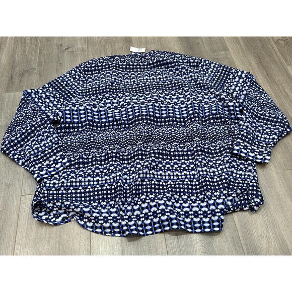 NWT Talbots Womens Multicolor Tie Dye Cotton Button Front Blouse Plus Size 3X - Picture 3 of 9